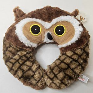 Unipak Brown Owl Neck Pillow Plush 10.5 Inch Stuffed Animal